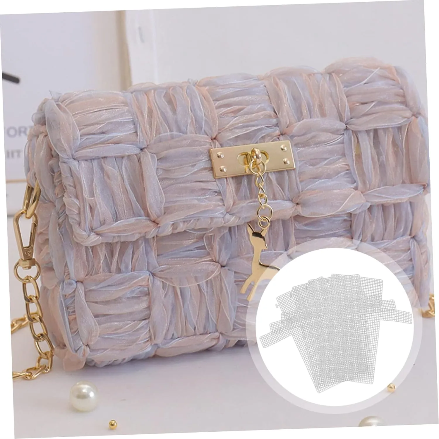 EXCEART 4pcs Sheets Plastic Purse Yarn Bags Cross Stitch Embroidery Accessories The Cross Clear Plastic Canvas to Weave Packet Network Handbag Bag Accessories Mesh Woven Bag Canvas Wallet