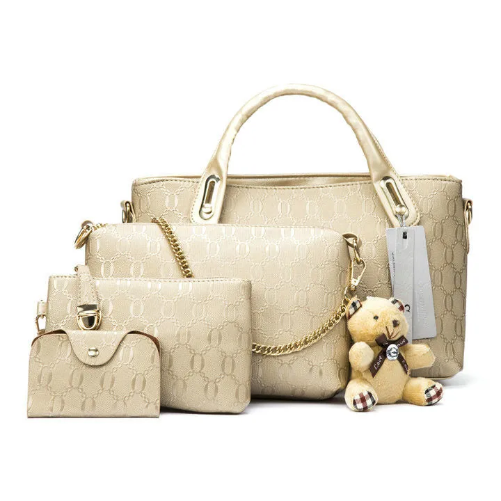 Famous Brand Women Bag Top-Handle Bags Fashion Women Messenger Bags Handbag Set PU Leather Composite Bag #150