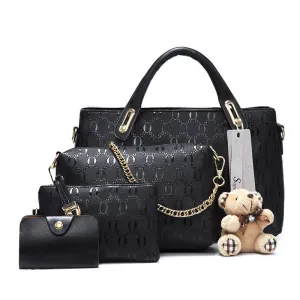 Famous Brand Women Bag Top-Handle Bags Fashion Women Messenger Bags Handbag Set PU Leather Composite Bag #150