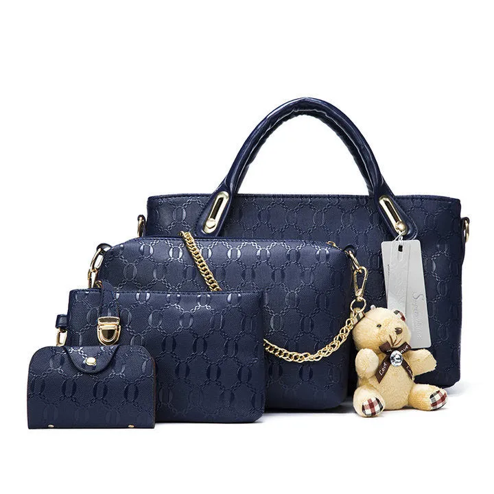 Famous Brand Women Bag Top-Handle Bags Fashion Women Messenger Bags Handbag Set PU Leather Composite Bag #150