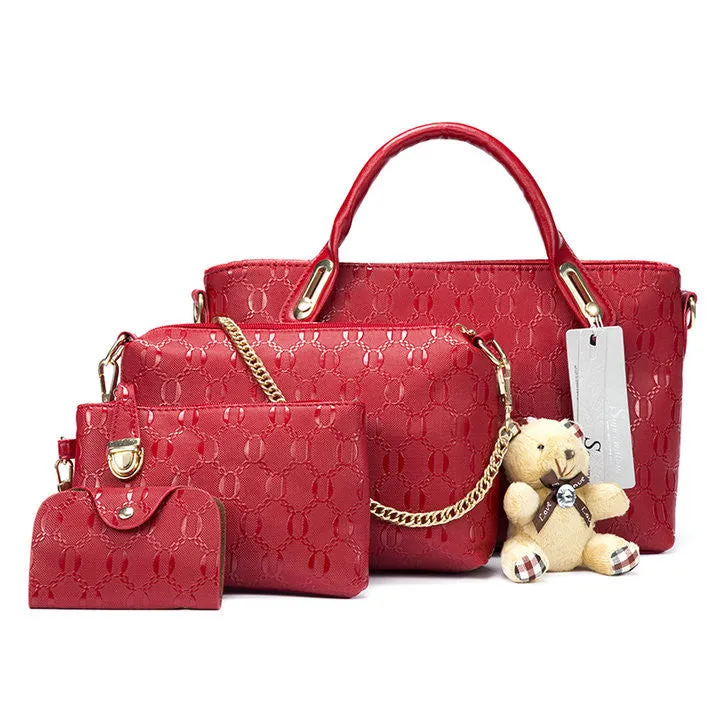 Famous Brand Women Bag Top-Handle Bags Fashion Women Messenger Bags Handbag Set PU Leather Composite Bag #150