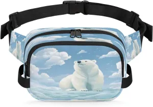 Fanny Pack Crossbody for Women Men Cute Polar Bears Fanny Pack Cross Body Bag for Shopping Traveling Running Hiking Cycling