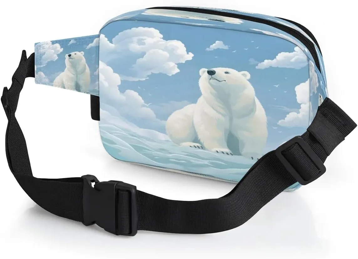 Fanny Pack Crossbody for Women Men Cute Polar Bears Fanny Pack Cross Body Bag for Shopping Traveling Running Hiking Cycling