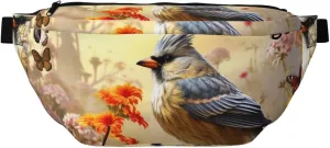 Fanny Pack for Women Men Waist Bag Waterproof Sparrow Birds Sing Belt Bag with Adjustable Strap