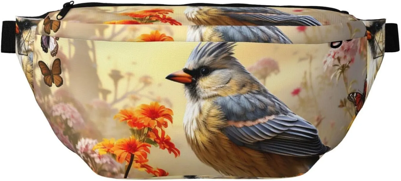 Fanny Pack for Women Men Waist Bag Waterproof Sparrow Birds Sing Belt Bag with Adjustable Strap