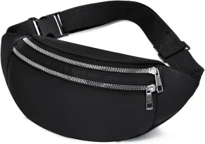 Fanny Pack Men Waist Bag Breast Package Waterproof Outdoor Sports Chest Bag Pouch Korean-Style Fanny Pouch Crossbody Male Banana Bags (Black)