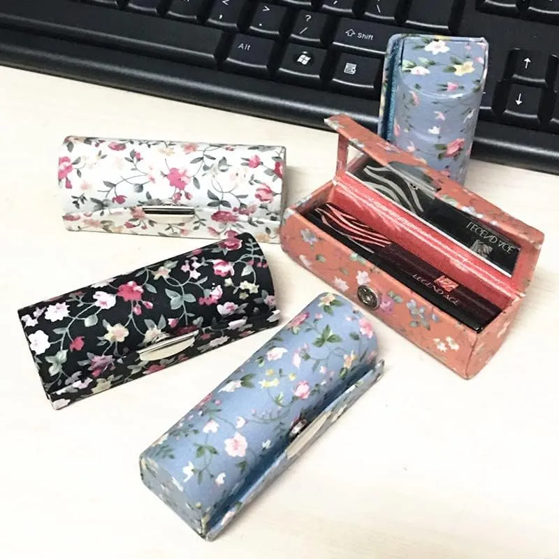 Fashion Flower Empty Lipstick Tubes Cases Mirrors Jewelry Lipstick Boxes Women Lip Gloss Containers Lip Blam Packaging 12pcs/lot (style 1 mixed color (12pcs))