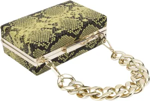 Fashion Snakeskin Purses Bag For Women With Chain Strap Crossbody
