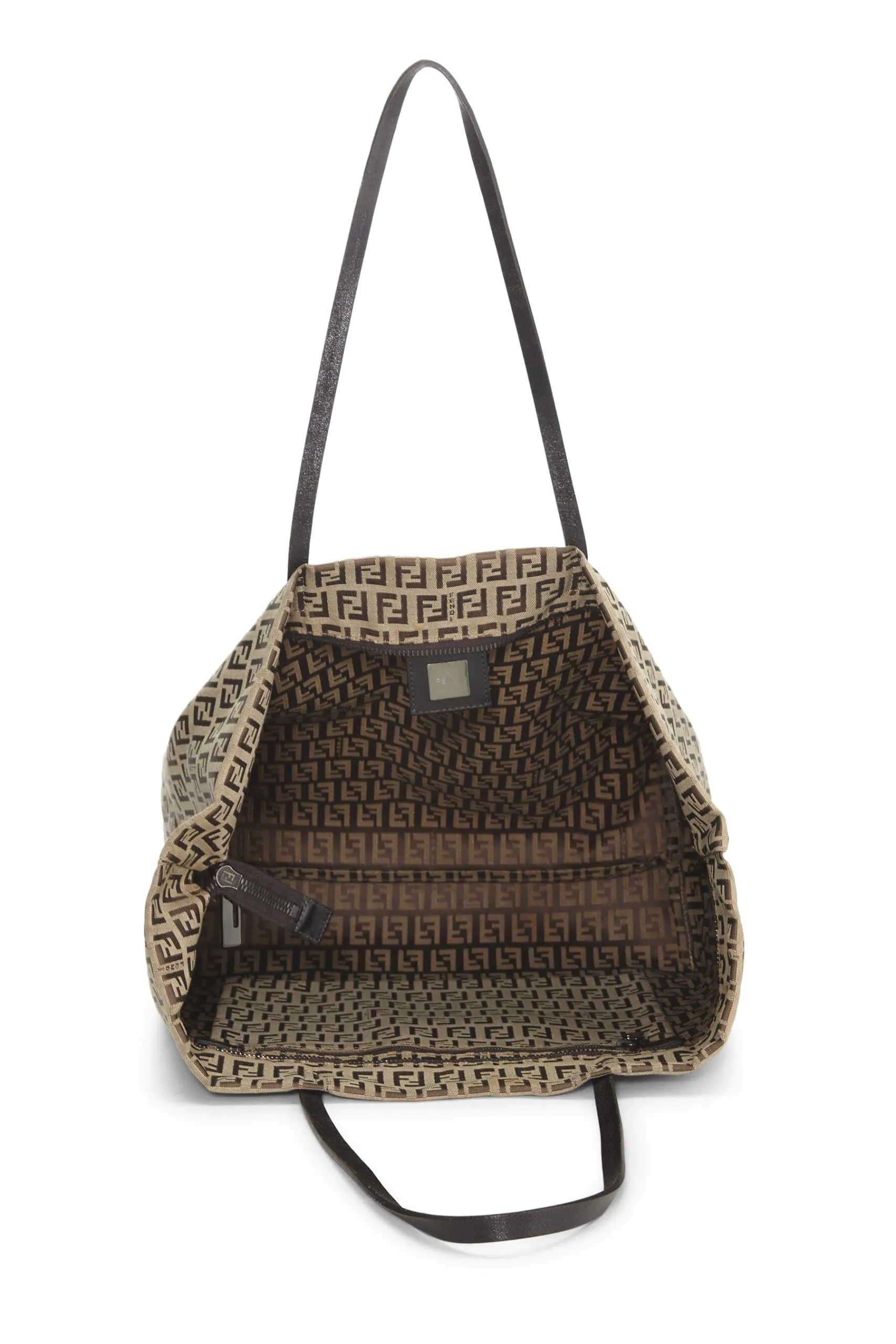 Fendi,  Brown Zucchino Roll Tote, Brown