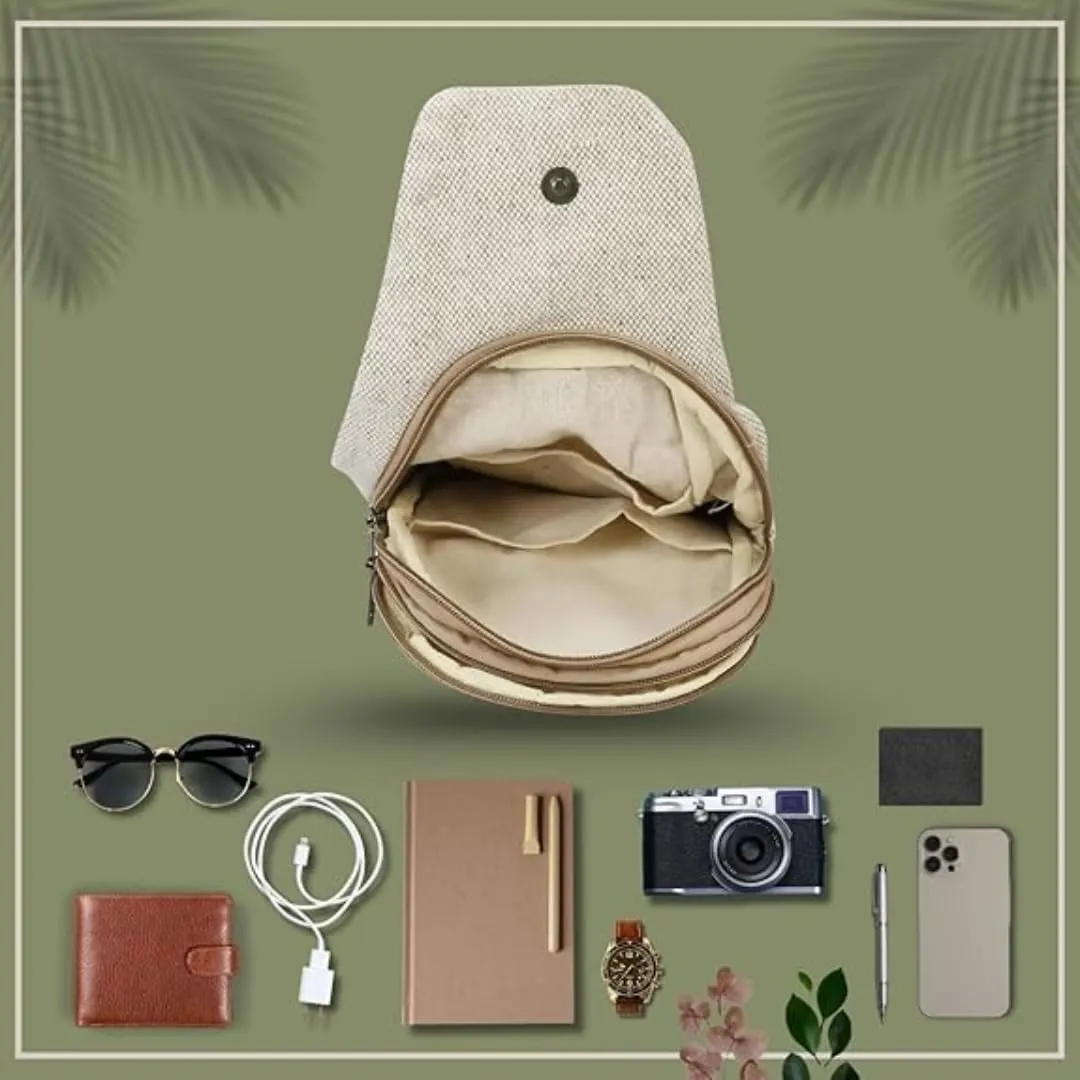 FIBERGOLD Hemp Shoulder Bag | Handmade Travel Bag with Passport Holder and Money Pouch | Durable Hemp Crossbody Bag