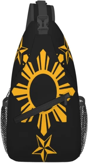 Filipino Philippines Flag Sling Backpack for Women Men, Chest Bag Daypack Crossbody for Travel Sport Running Hiking