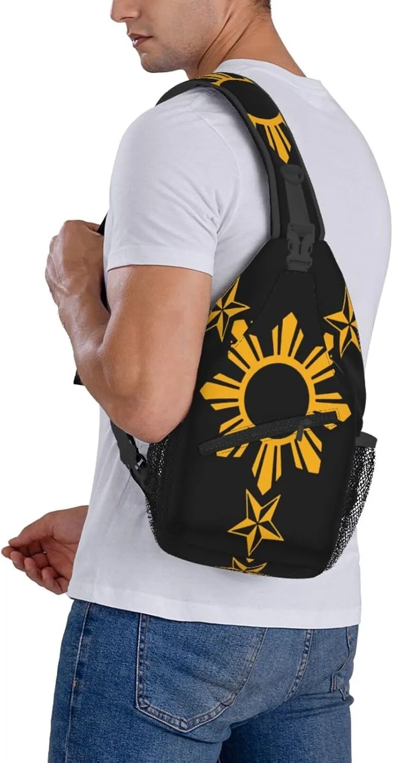 Filipino Philippines Flag Sling Backpack for Women Men, Chest Bag Daypack Crossbody for Travel Sport Running Hiking