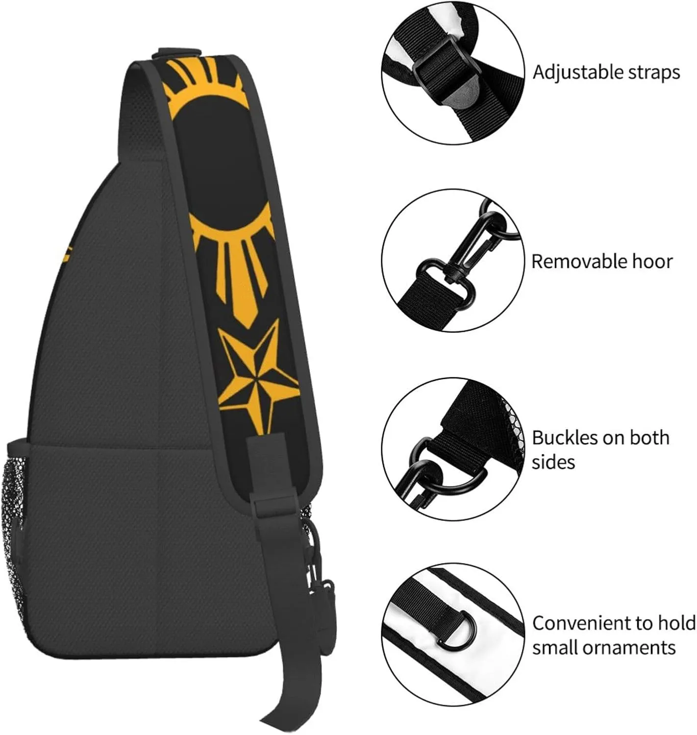 Filipino Philippines Flag Sling Backpack for Women Men, Chest Bag Daypack Crossbody for Travel Sport Running Hiking