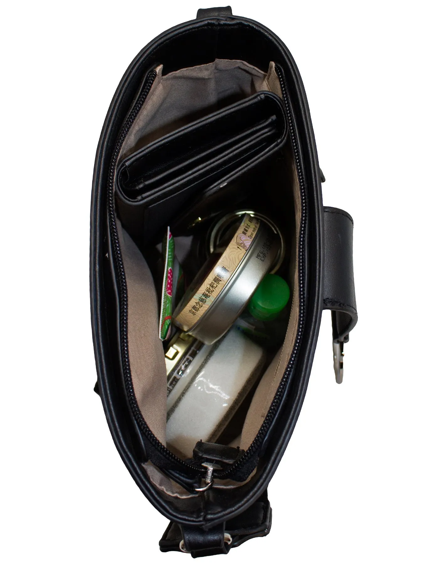 Fino G-9106 5618 Faux Leather Shoulder Bag & Purse Set - Black