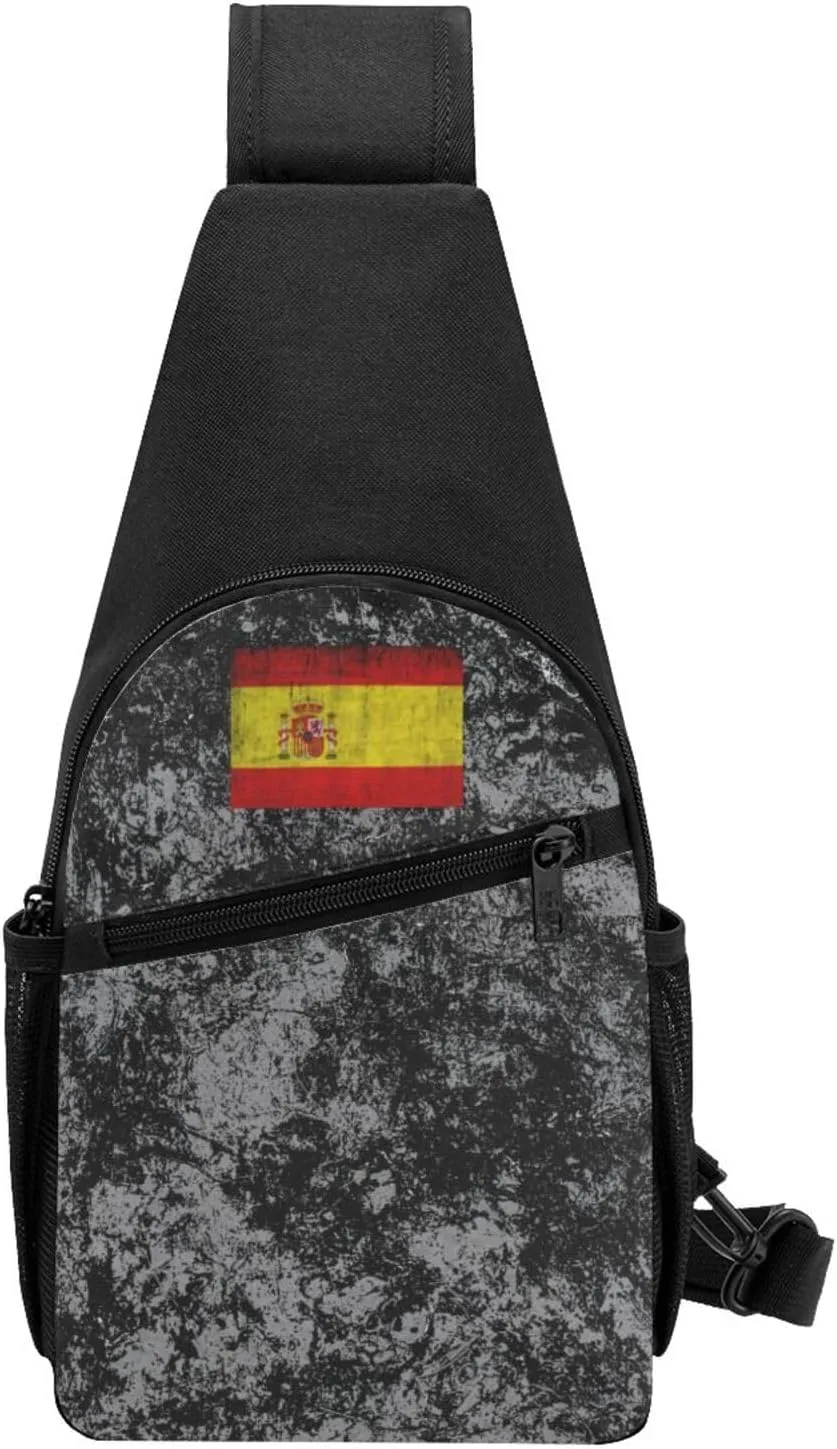 Flag of Spain Sling Bag Crossbody Backpack Shoulder Casual Daypack Bags for Men Women