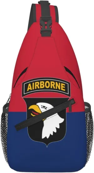 Flag of the U.S. 101st Airborne Division Crossbody Bags For Women Men Chest Backpack Gym Shoulder Bag Travel Outdoor Sports Casual Crossbody Bags