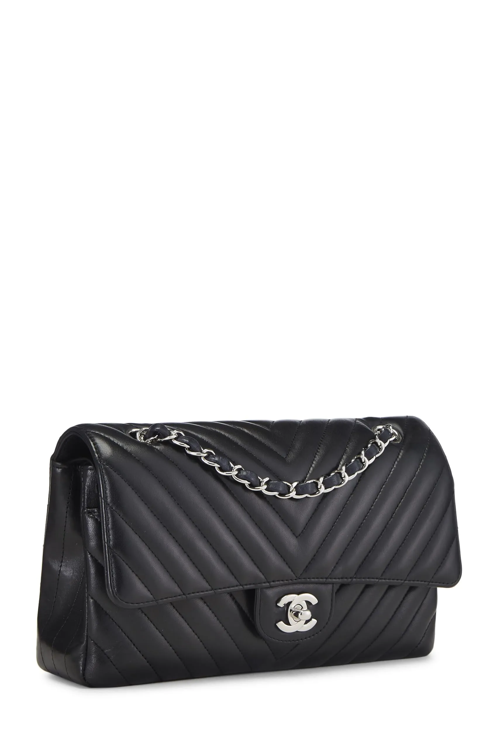 Flap Lambskin Special edition sale  Fashionable Black Chanel, Classic Medium, Chevron Black Double