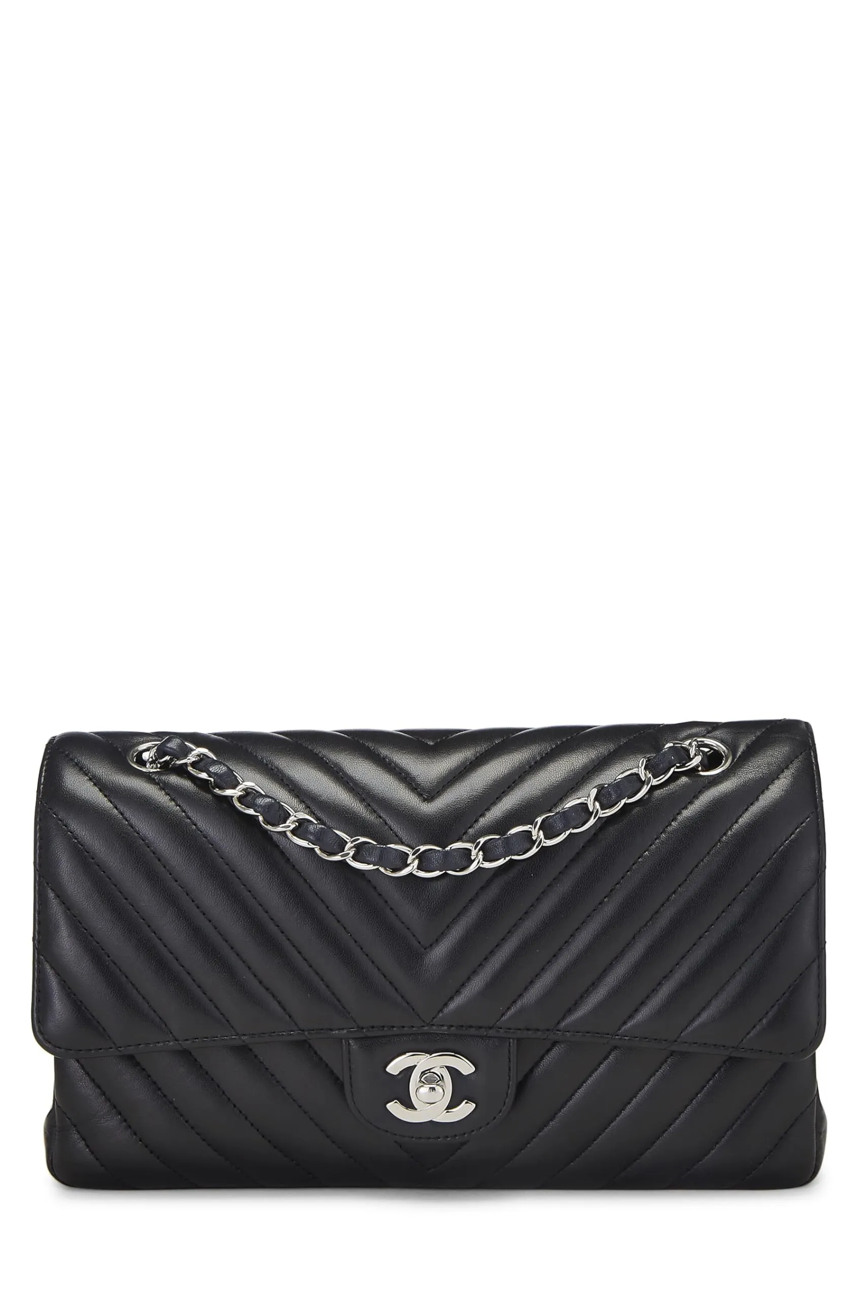 Flap Lambskin Special edition sale  Fashionable Black Chanel, Classic Medium, Chevron Black Double