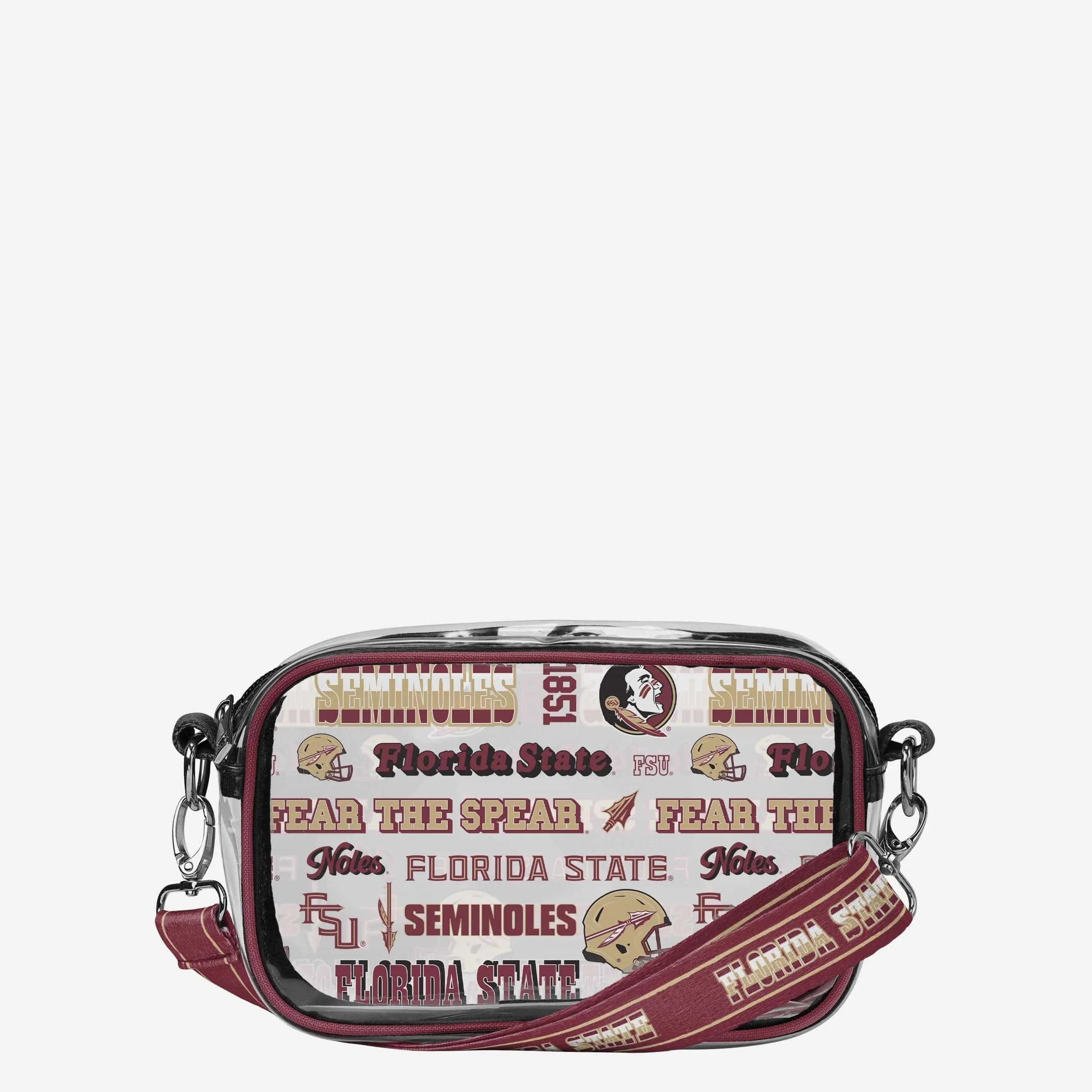 Florida State Seminoles Repeat Retro Print Clear Crossbody Bag