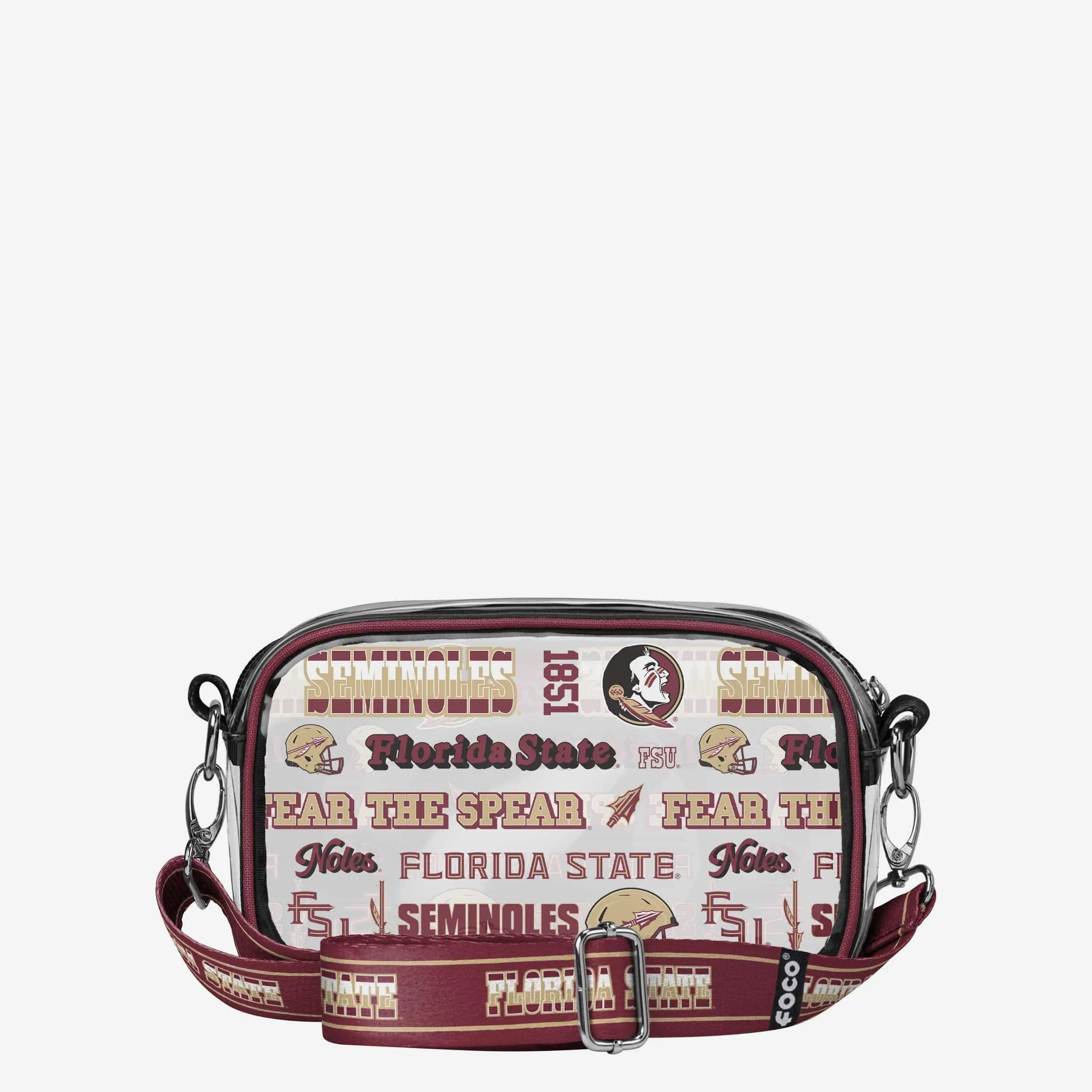Florida State Seminoles Repeat Retro Print Clear Crossbody Bag