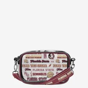 Florida State Seminoles Repeat Retro Print Clear Crossbody Bag
