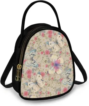Flowers Crossbody Bags for Women, PU Leather Cross Body Wallet Phone Holder Top Handle Shoulder Bag Travel Handbag