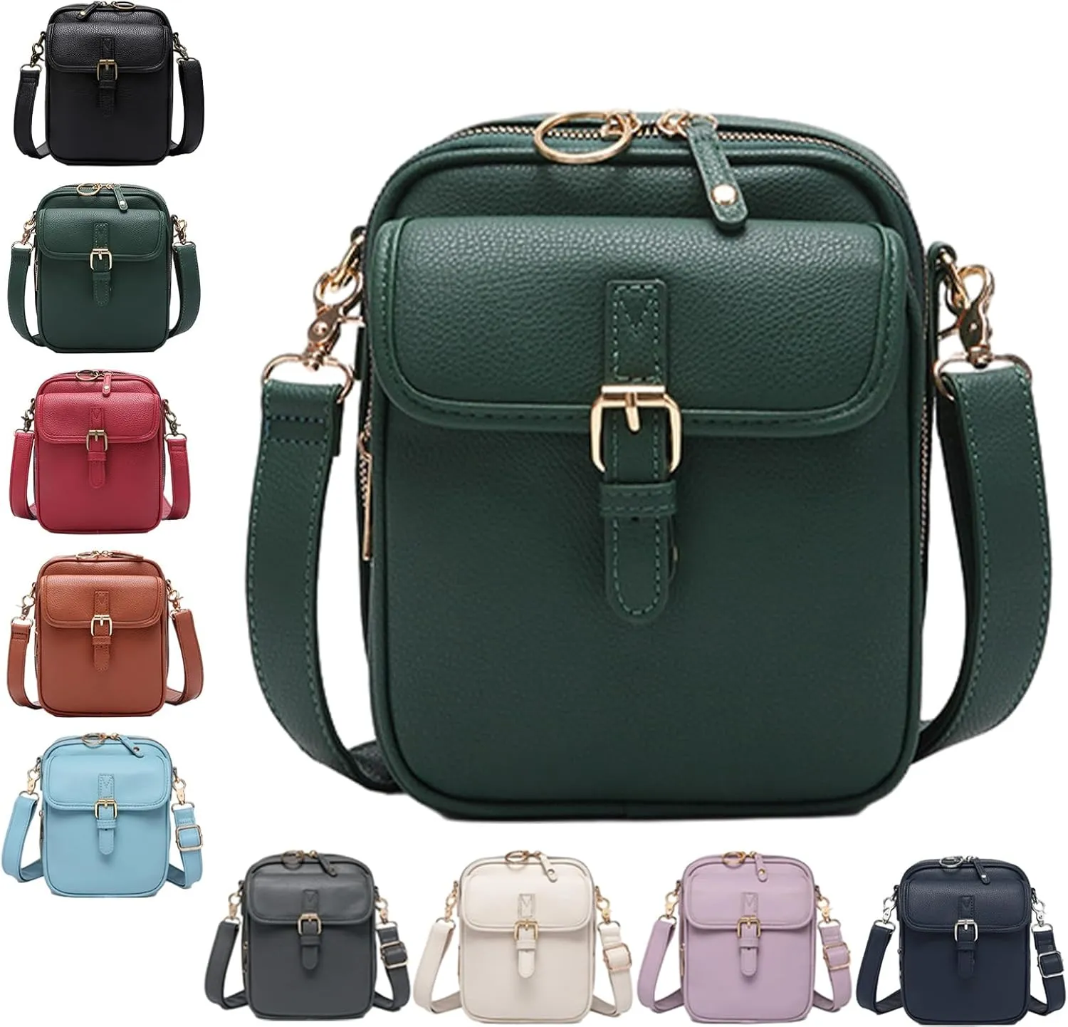 Forcipower Crossbody Bag, Collaboraten1 Crossbody Leather Bag, Leather Shoulder Purse with 10 Card Slots