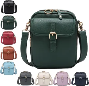 Forcipower Crossbody Bag, Collaboraten1 Crossbody Leather Bag, Leather Shoulder Purse with 10 Card Slots