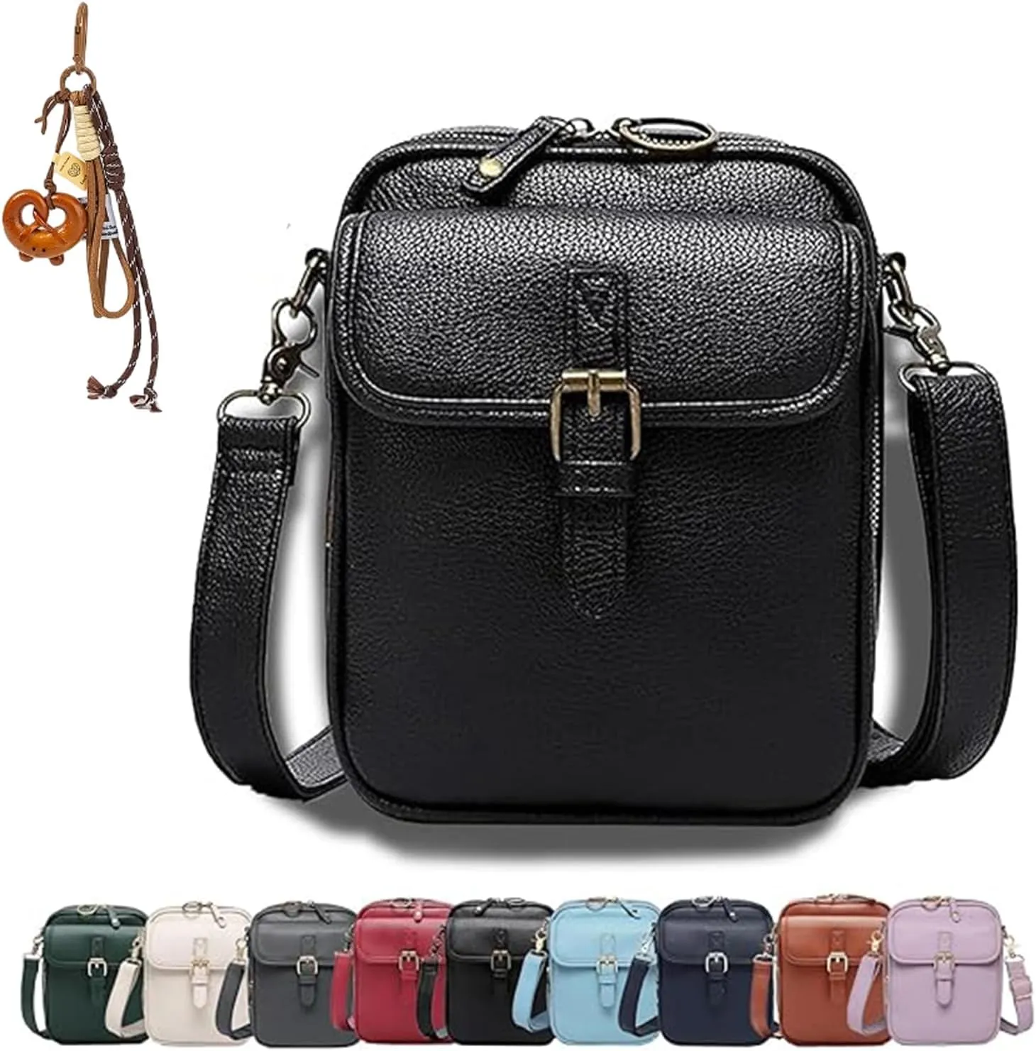 Forcipower Crossbody Bag, Crossbody Leather Bag, Vintage Leather Anti Theft Shoulder Bag