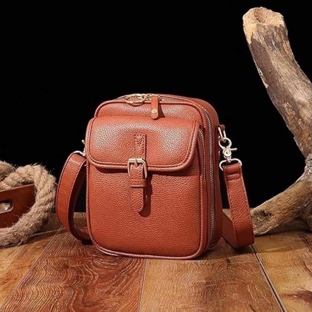 Forcipower Crossbody Leather Bag, Collaboraten1 Crossbody Leather Bag, Anti-Theft Vintage Shoulder Bag Purse
