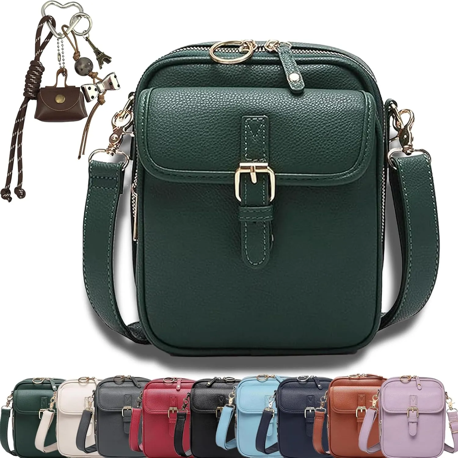 Forcipower Crossbody Leather Bag, Collaboraten1 Urvashi Crossbody Leather Bag Built in Wallet, Vintage Messenger Bag