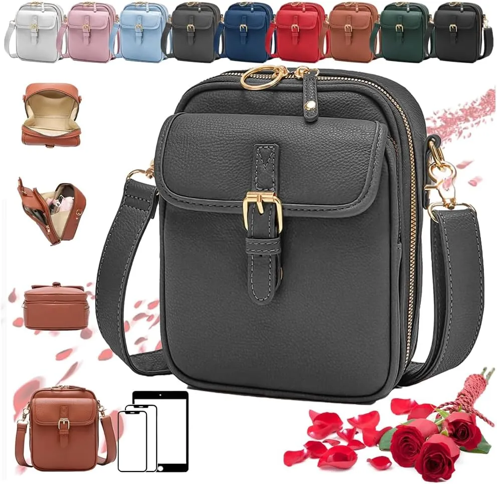 Forcipower Crossbody Leather Bag, Forcipower Crossbody Bag Urvashi Crossbody Leather Bag with 10 Card Slots