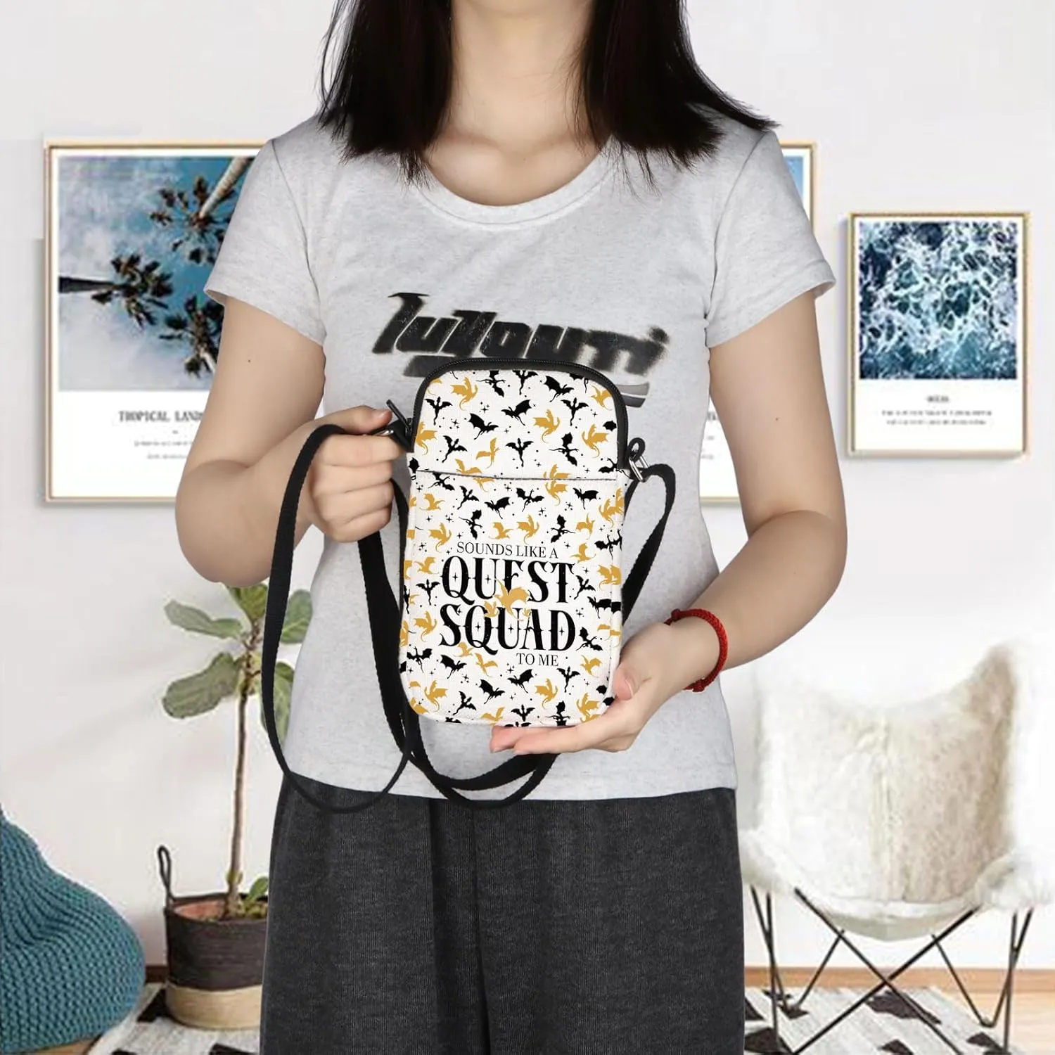 Fourth Wing Quest Squad Crossbody Bag Basgiath War College Gift Ridoc Shoulder Bag Dragon Rider Gift Bookish Handle Bag