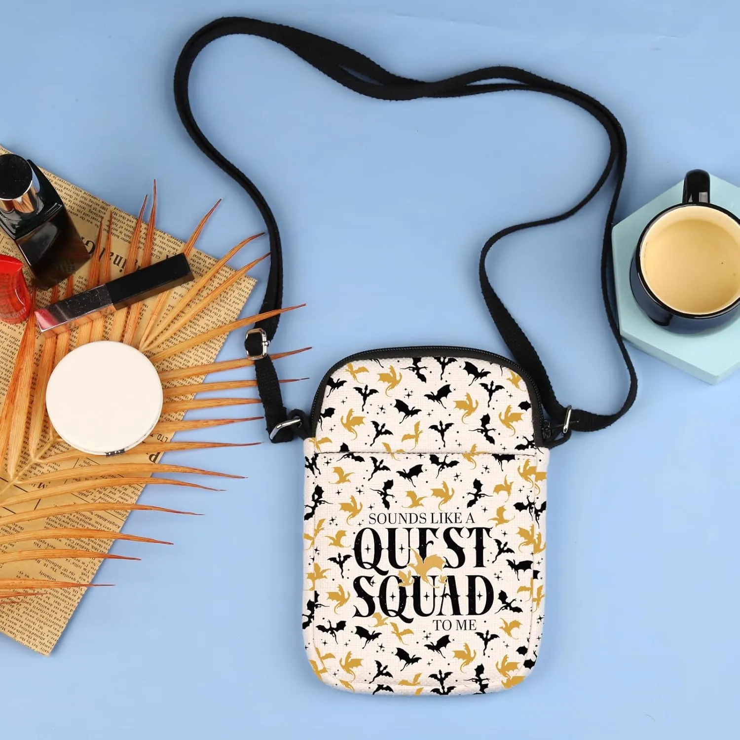 Fourth Wing Quest Squad Crossbody Bag Basgiath War College Gift Ridoc Shoulder Bag Dragon Rider Gift Bookish Handle Bag