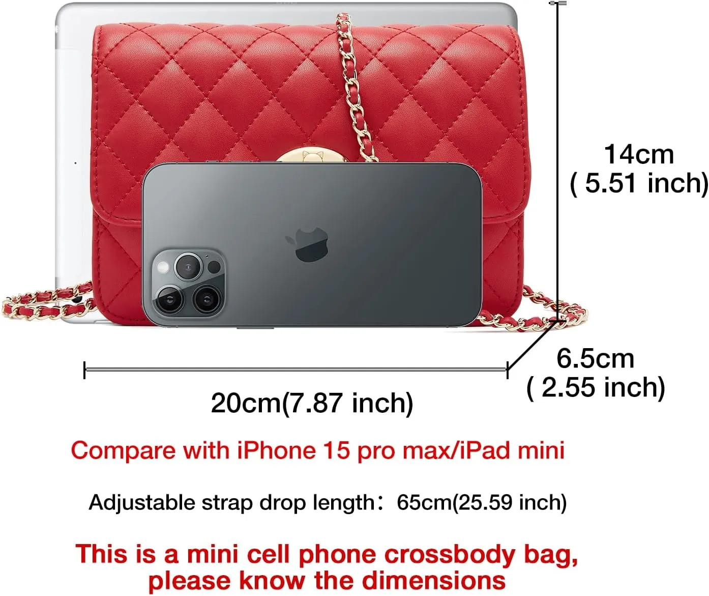 FOXLOVER Quilted Crossbody Purse for Women Faux Leather Trendy Ladies Shoulder Bag with Chain