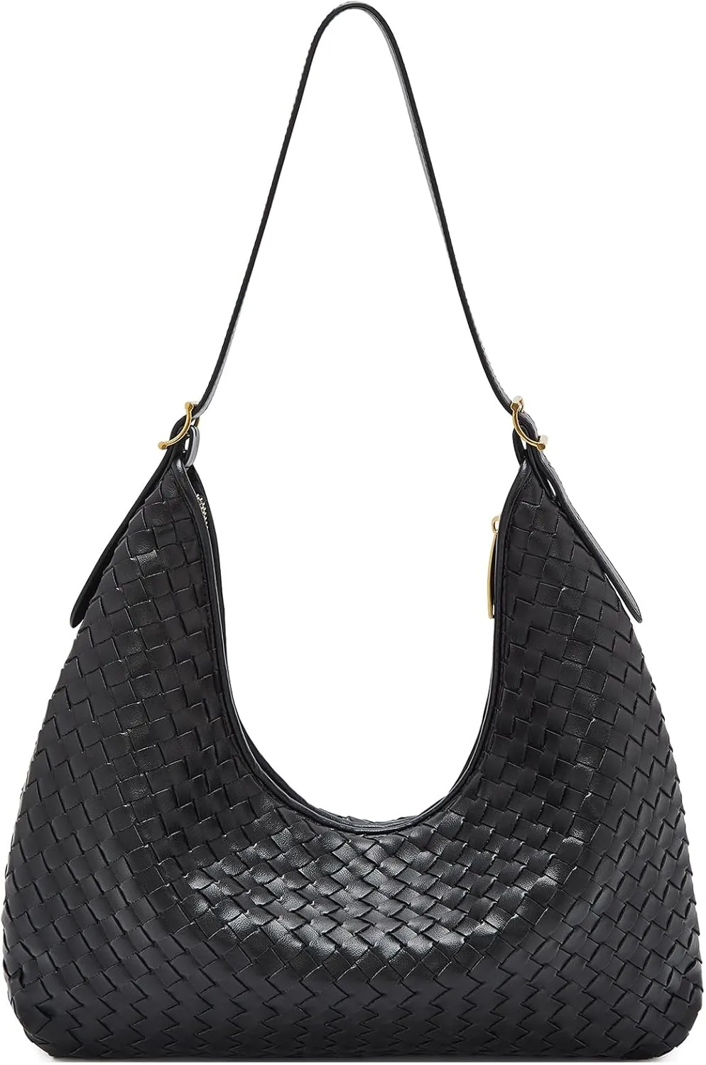 FOXLOVER Vegan Faux Leather Weave Bucket Handbag for Women Fashion Ladies Simplicity Crossbody Handbag Shoulder Purse