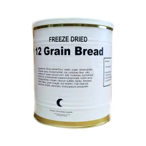 Freeze Dried 12-Grain Bread Can | Jarred and Packed Emergency Supply | Hunting, Survival, Camping, Backpacking Long Term Food Storage 25  years shelf life | Easy Prep Survival Food 10 Size Cans (12-Grain Bread)