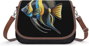 Freshwater Angelfish Crossbody Purses for Women PU Leather Shoulder Bag Handbag Clucth