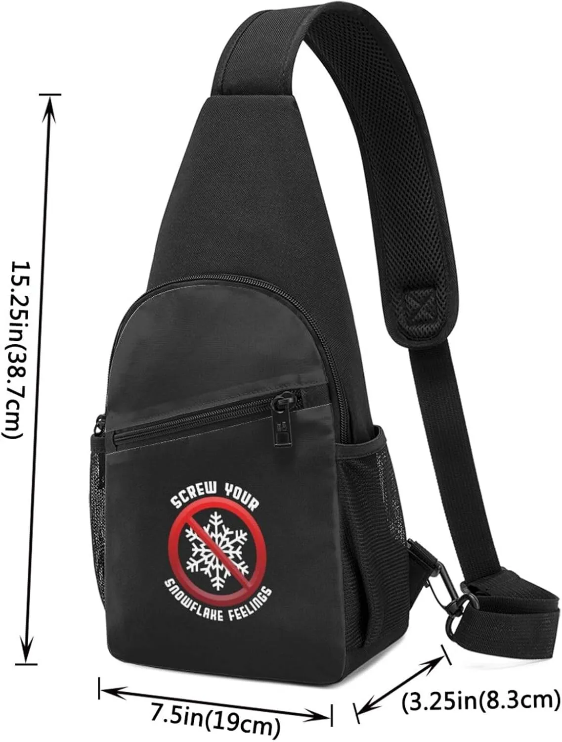 Fuck Your Feelings No Snowflakes Unisex Chest Bag Lightweight Crossbody Shoulder Bag Travel Pocket