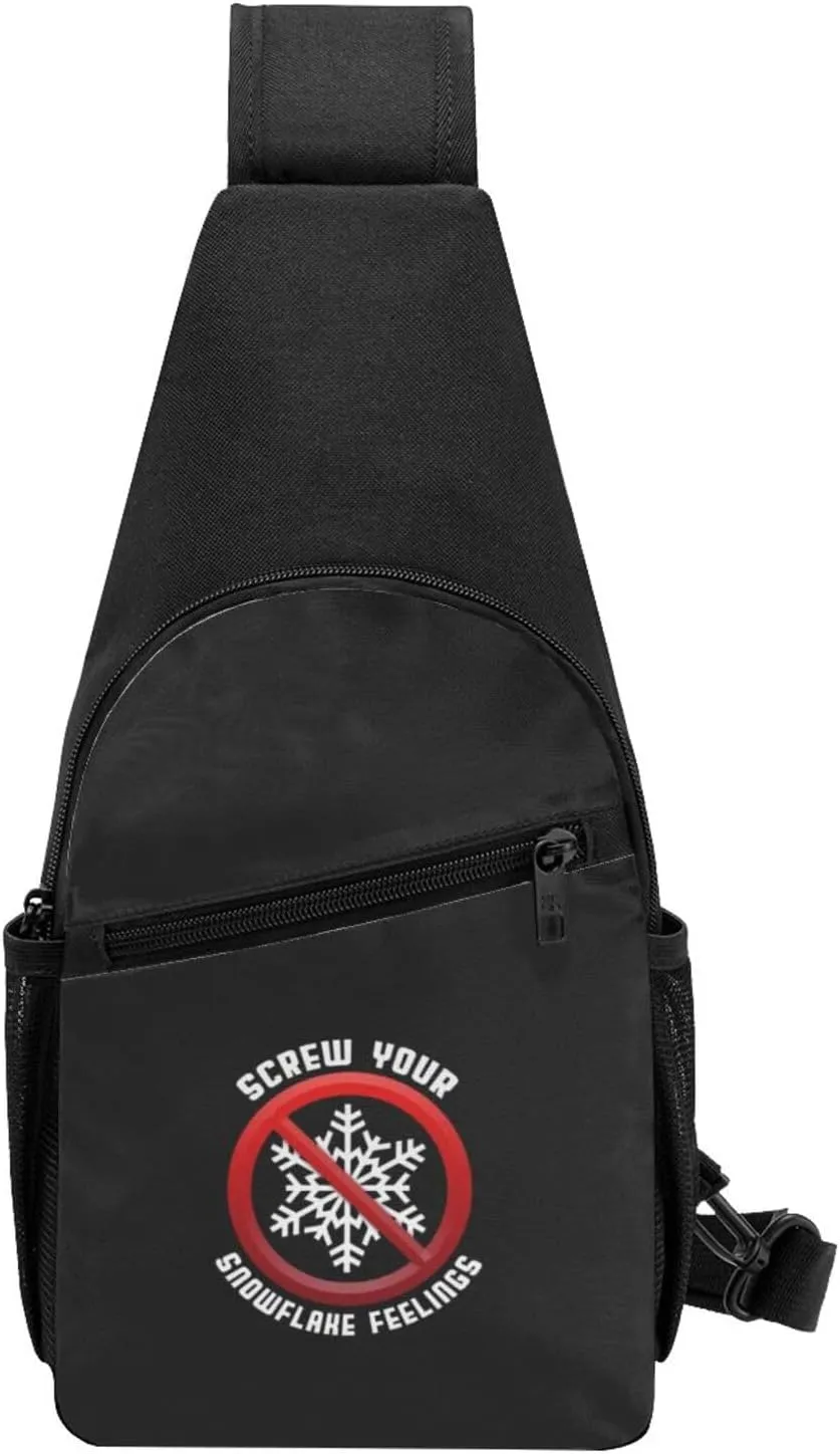 Fuck Your Feelings No Snowflakes Unisex Chest Bag Lightweight Crossbody Shoulder Bag Travel Pocket