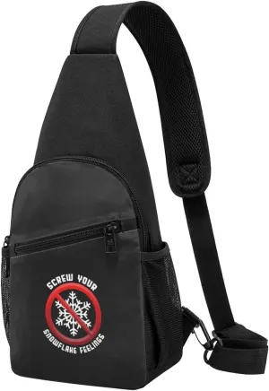 Fuck Your Feelings No Snowflakes Unisex Chest Bag Lightweight Crossbody Shoulder Bag Travel Pocket