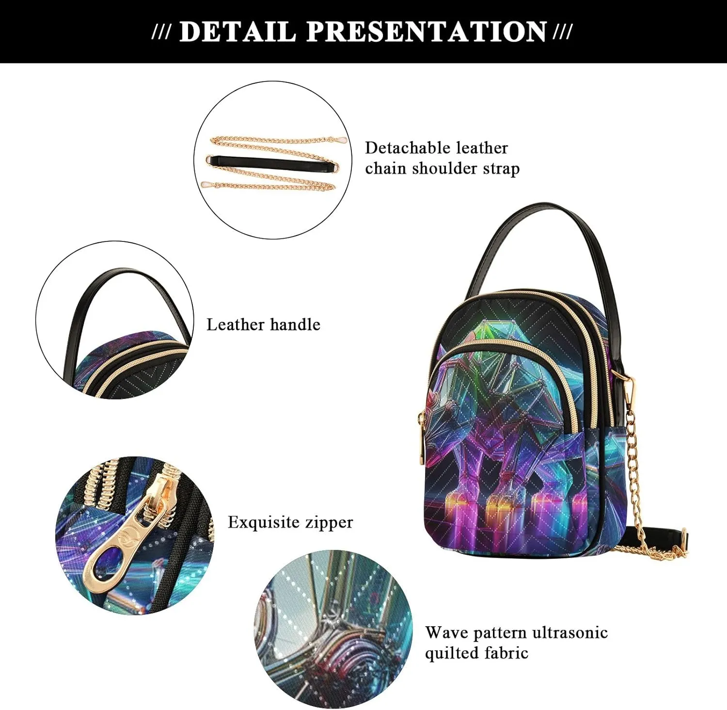 Funny Quilted Purse Crossbody Shoulder Handbags