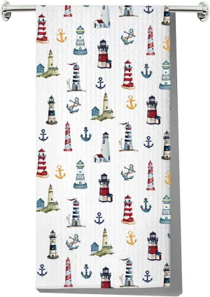 G2TUP Lighthouse Kitchen & Hand Towels - Anchor Towels - Housewarming Gift