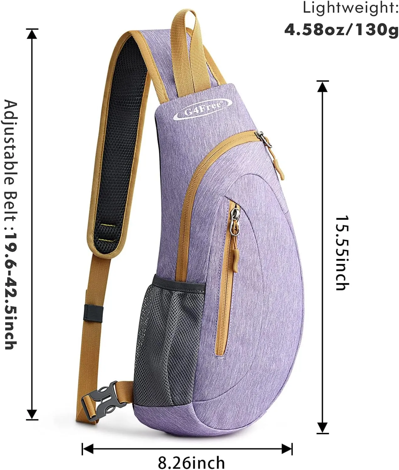 G4Free Sling Bags Men and Women Shoulder Backpack Small Crossbody Chest Sling Backpack (Light purple)