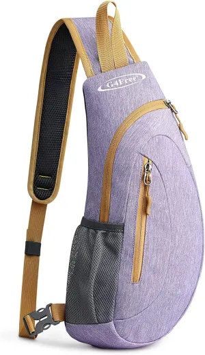 G4Free Sling Bags Men and Women Shoulder Backpack Small Crossbody Chest Sling Backpack (Light purple)