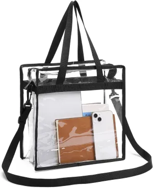 GAEKEAO Clear Bag Stadium Approved Tote Bag with Adjustable Strap and Zipper Closure Shoulder Bag