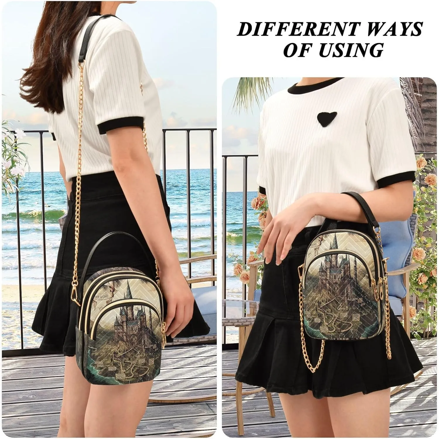 GAIGEO Fantasy Sea Of Clouds And Whale Shoulder Bag, Casual Crossbody Purse Crossbody Purse with Long Strap