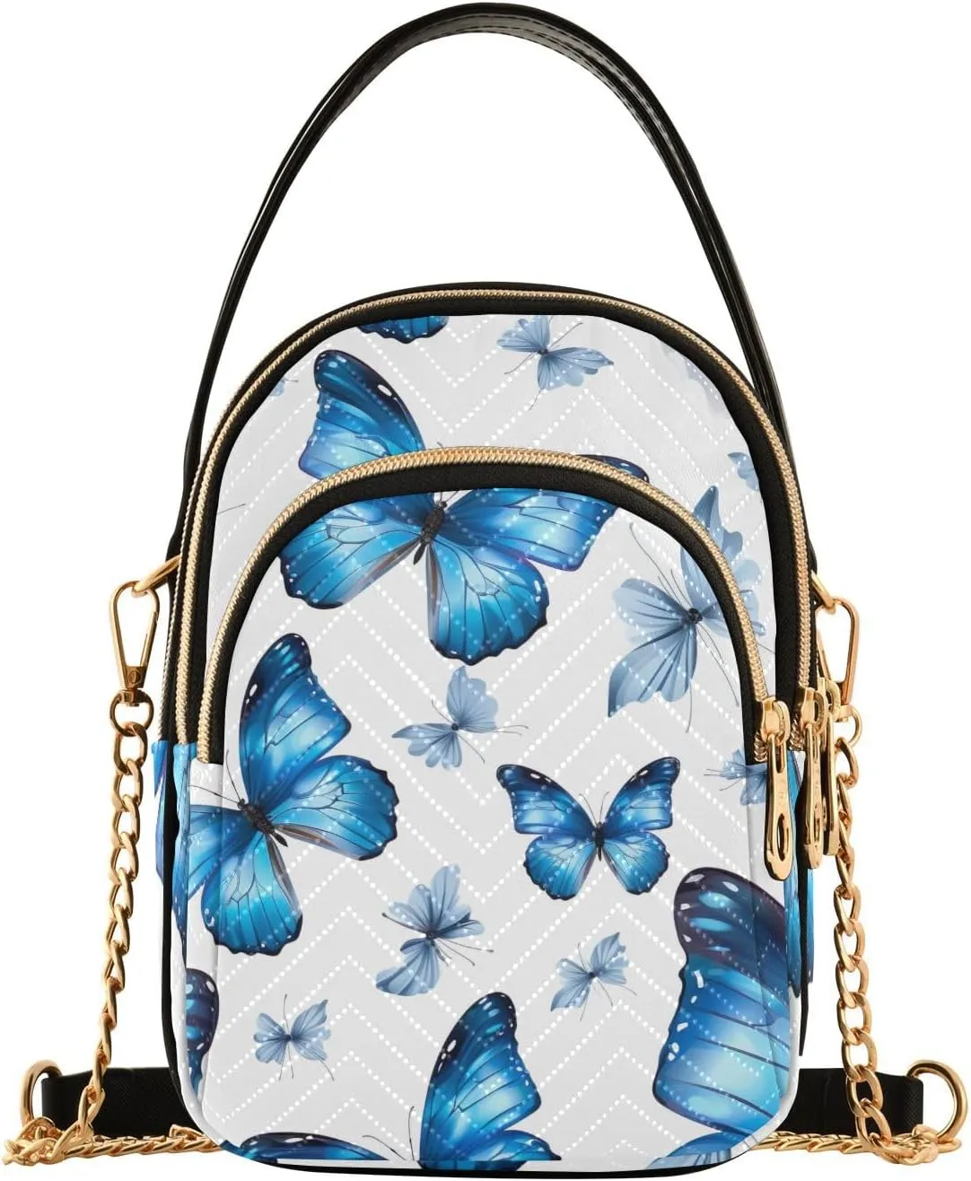 GAIGEO Flowers on a Light Green Crossbody Purse with Long Strap, Shoulder Handbag, Crossbody Bag for Woman