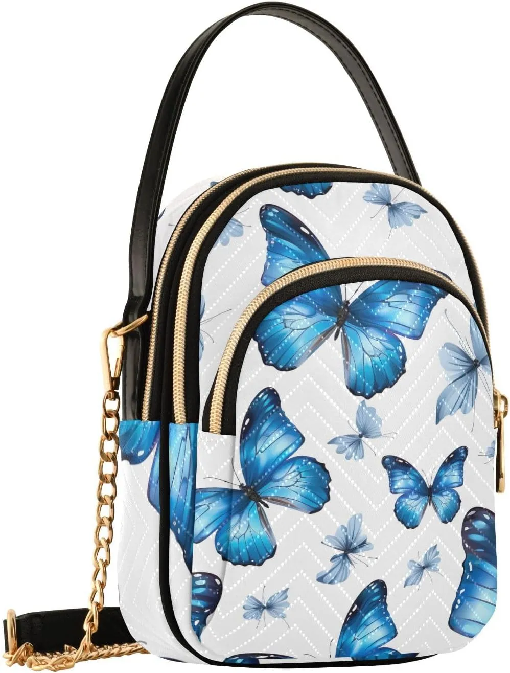 GAIGEO Flowers on a Light Green Crossbody Purse with Long Strap, Shoulder Handbag, Crossbody Bag for Woman