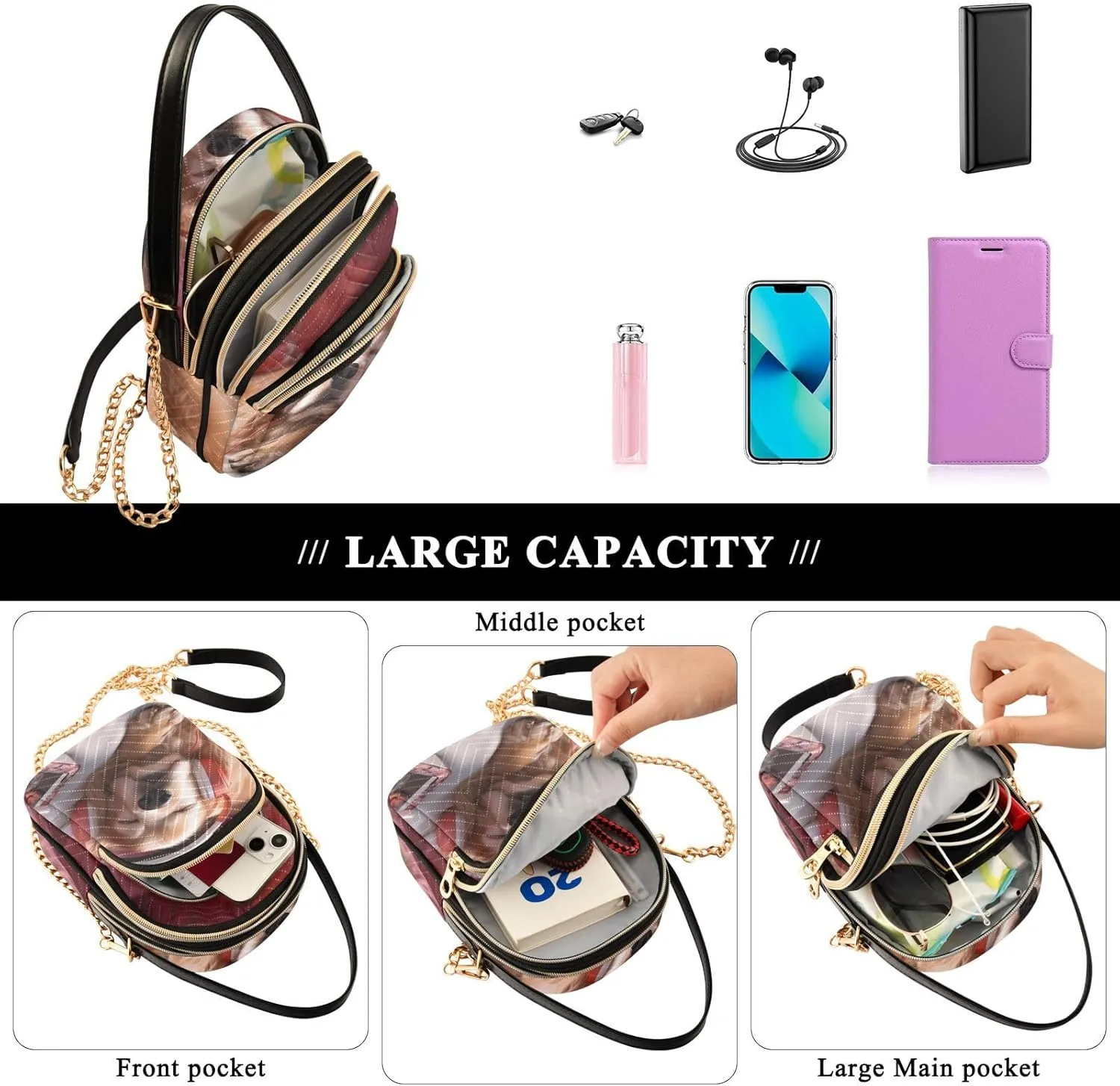 GAIGEO Orange Fall Leaves Handbag with Shoulder Strap, Women's Crossbody, Ladies Crossbody Bag